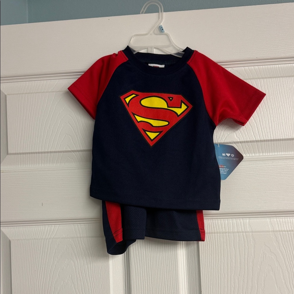 Superhero Kids short Set - Red and Blue
